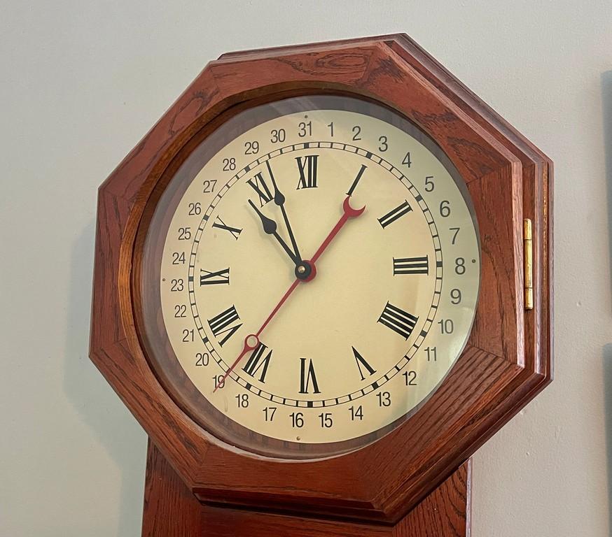 Oak Cased Regulator Wall Clock