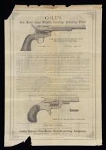 RARE CIRCA 1875 COLT ILLUSTRATED AD SHEET FOR