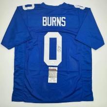 Autographed/Signed Brian Burns New York Blue Football Jersey JSA COA