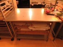 SS Work Table w/ Wood Shelf Insert