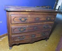 Antique 3-Drawer Oak Bureau
