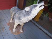 Wooden Wolf Sculpture
