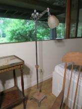 (1) Antique Art Deco Floor Lamp and Marble Top Stand
