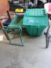 Gardeners Portable Folding Desk & Poly Trash Bin