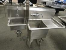55-INCH 1-COMPARTMENT SINK WITH HAND SINK, RIGHT-HAND DRAIN BOARD