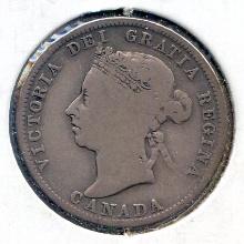Canada 1901 silver 25 cents VG/F