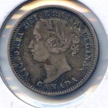 Canada 1892 silver 10 cents VF