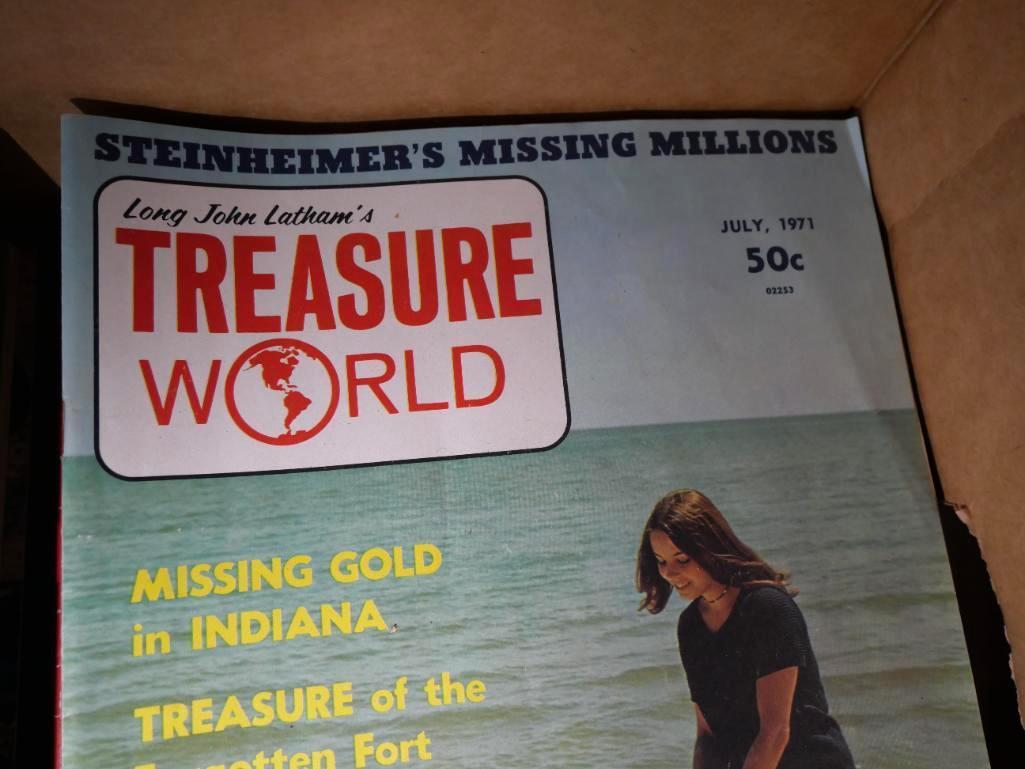 Box of 1970's Long John Latham's True Treasure / Treasure World Magazines
