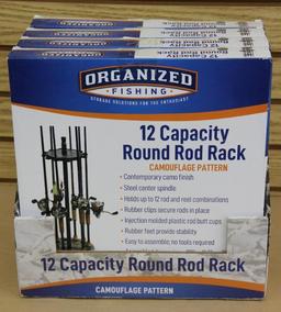 Case of 4 Organized Fishing Camo Round Rod Racks