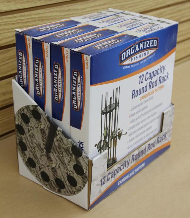 Case of 4 Organized Fishing Camo Round Rod Racks