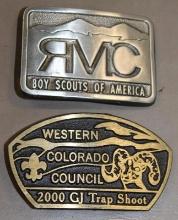 Two Colorado BSA Belt Buckles