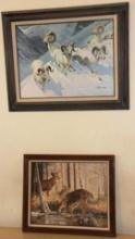 Pair of Very Good Wild Life Prints on Canvas Including John Clymer