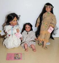 Three Indigenous-Style Porcelain Dolls