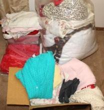 Mixed Unsearched Bedding, Ladies' Clothing, and Other Fabrics