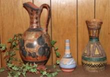 Three Older Handmade Ceramic Vessels