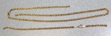 Two Pieces of Damaged Rope Chain Marked 14K