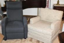 Upholstered Recliner and Wide Comfy Chair
