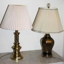 Pair of Brass Table Lamps in Different Styles