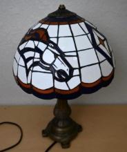 Denver Broncos Stained Glass Lamp