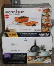 Mainstays Cookware Set and Copper Chef Wonder Cooker