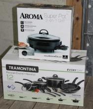 Tramontina 12-Piece Cookware Set and Aroma Super Pot