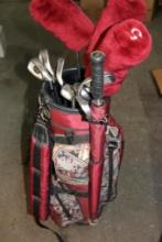 Unusual Fashion Golf Bag with Clubs and More