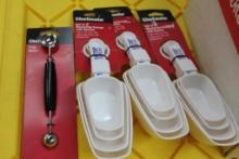 Three Packs Chefmate Measuring Scoops and Fruit Baller
