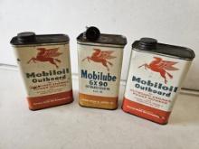 Mobil Oil Out Board Cans (3)