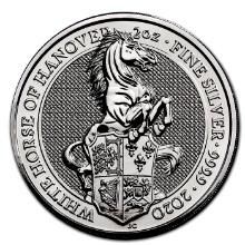 2020 2 oz British Silver Queen's Beast The White Horse of Hanover (BU)