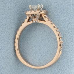 Neil Lane Princess Diamond Engagement Ring And Wedding Band Bridal Set In Rose Gold