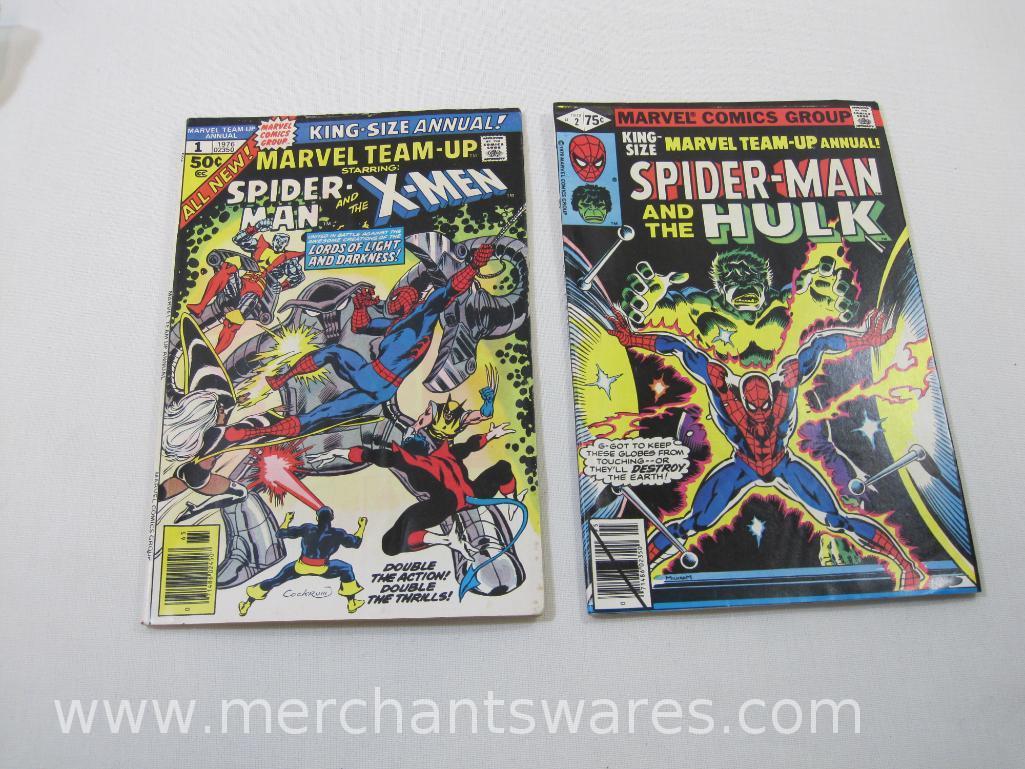Two Marvel Team-Up King-Size Annuals, No. 1, 1976, No. 2, 1979, Marvel Comics Group, 5 oz