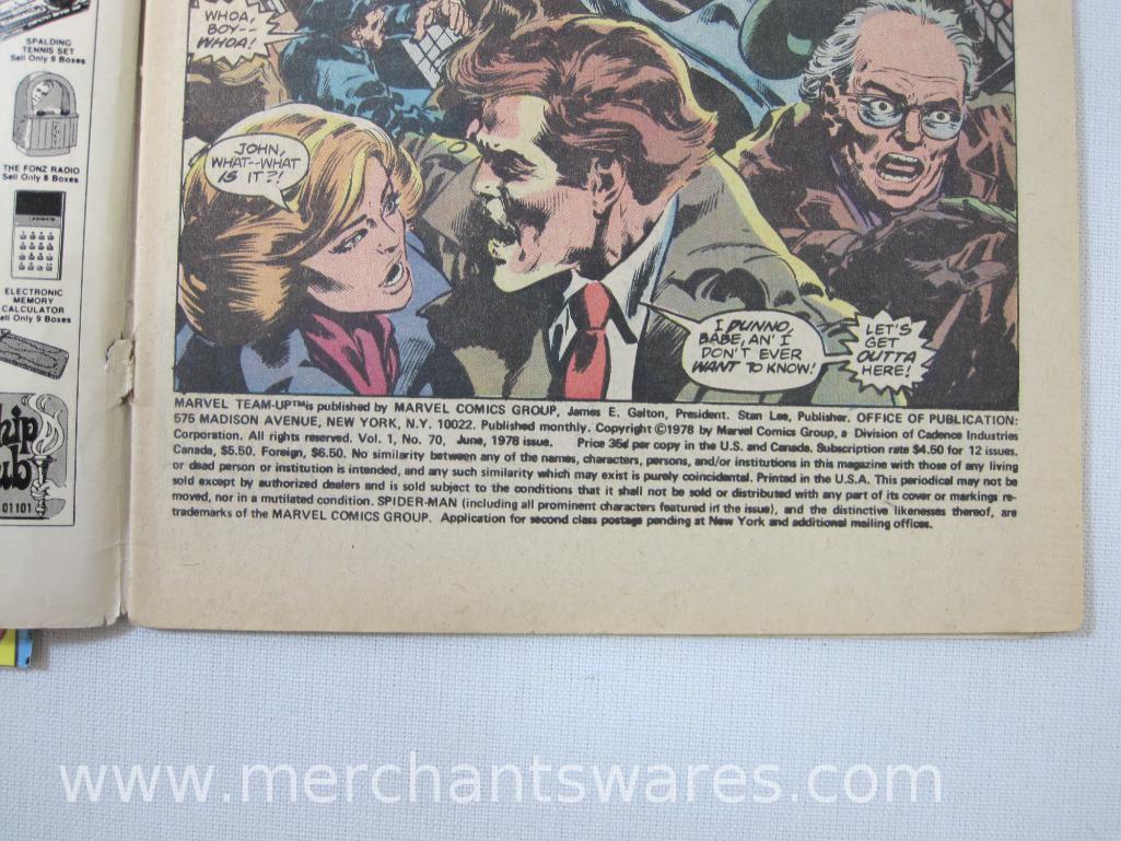 Three Marvel Team-Up Featuring: Spider-Man Comics, Issues No. 67, 68, 70, Mar, Apr, June 1978,