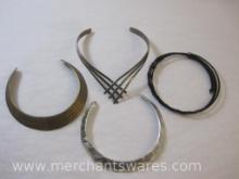 Four Torq Style Necklaces, Assorted Tones