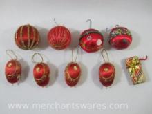 Eight Satin Sheen with a Foil Gift Wrapped Box Christmas Ornaments, 3 oz