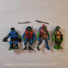 Four Leonardo Teenage Mutant Ninja Turtles Figures including 2013 Stealth Tech Leonardo, 1993