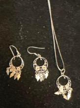 Sterling silver Earrings and Necklace set