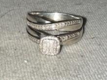 Double Sterling Silver Ring size 8