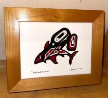 Eagle and Salmon Design Tlingit or Haida Indian Box