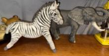 2 Cool Stuffed Animals- Zebra and Elephant