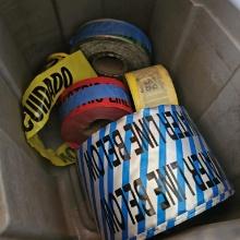 Lot - assorted safety tape and ribbon