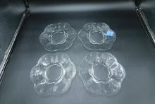 4 Duncan Miller Etched Glass Plates