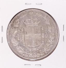 1879 Italy 5 Lire Silver Coin