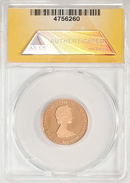 1981 $100 Proof Bahamas Royal Wedding Gold Coin ANACS PF69DCAM