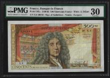 1959-65 France 500 Nouveaux Francs Currency Note Pick# 145a PMG Very Fine 30