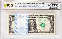 Pack of 2017A $1 Federal Reserve STAR Notes SF Fr.3005-L* PCGS Gem Uncirculated 66PPQ