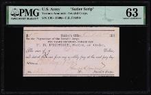 1860s U.S. Army F.B. Frisbie "Sutler Scrip" Note PMG Choice Uncirculated 63