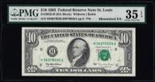 1995 $10 Federal Reserve Note Mismatched Serial Number Error PMG Ch. Very Fine 35EPQ