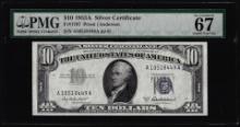 1953A $10 Silver Certificate Note Fr.1707 PMG Superb Gem Uncirculated 67EPQ