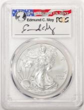 2015-W $1 Burnished American Silver Eagle Coin PCGS SP70 Edmund C. Moy Signature