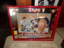 Whitey Ford Red Framed Mirror, 1950-1967 Loose in Frame